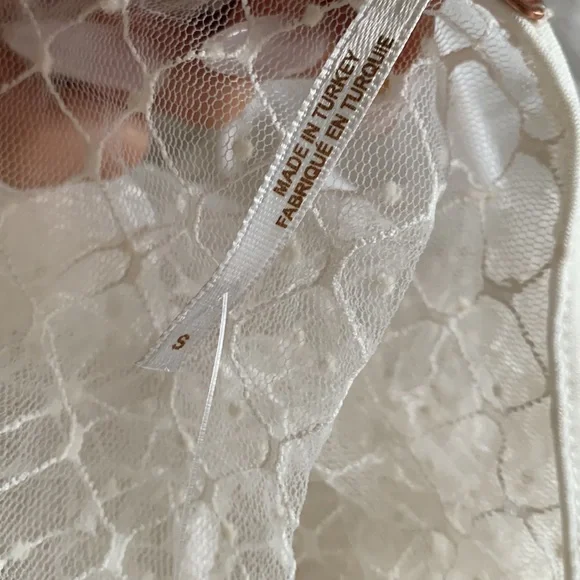 BNWT Free People tulle ivory  blouse sz Small $78 - Picture 6 of 9